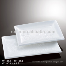 Saludable porcelana blanca fina hotelware